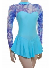 Skater Dress Aqua Blue/Blue Mix Mesh S096j (DD-SKATER-AQUA BLUE MIIX MESH)